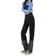 thumbnail image 2 of Kmbangi Pantalon en Denim à Taille Haute Dégradé avec Cœur Patchwork et Jambes Larges pour Femmes, 2 of 10