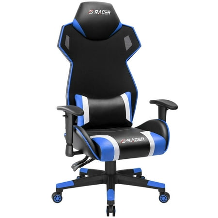 Homall Gaming Chair Racing Style Office Chair High Back Computer Desk Chair Ergonomic Swivel Chair Breathable Mesh Back Bucket Seat Chair with Adjustable Armrest