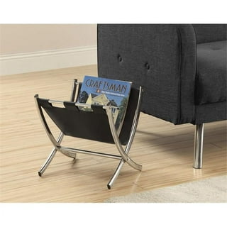 PU Leather Magazine Rack Floor Stand Standing Organization Storage