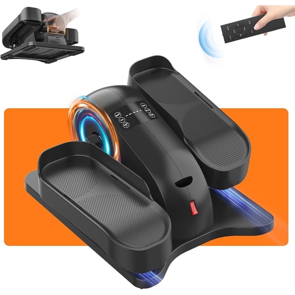 Under Desk Elliptical Machine for Senior Mini Elliptical Leg Exerciser with Remote Quiet Portable Electric Seated Foot Pedal Exerciser for Home Office