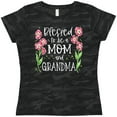 thumbnail image 3 of Inktastic Blessed to Be a Mom and Grandma Pink Flowers Women's T-Shirt, 3 of 5
