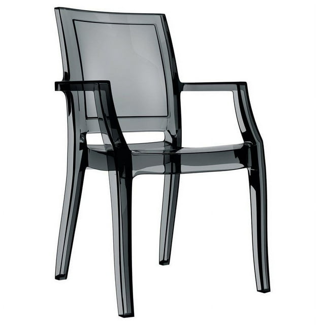 Compamia Arthur Polycarbonate Patio Dining Chair in Transparent Black