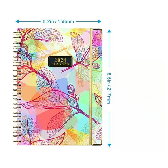 Holiday Gifts,zanvin A5 Coil Notebook 2024 Weekly Schedule Notebook Daily Schedule Notebook Portable Notebook，2024 Planner Weekly Monthly, Thick Stock + Double Wire Bin