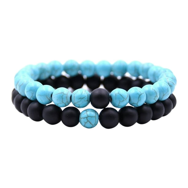 Xihbxyly Pulsera de Piedra Negra Esmerilada, Elegante Accesorio para Parejas, Joyería Curativa de Los 7 Chakras, Atrae La Energía de La Riqueza, Complemento Versátil, Regalo Perfecto para Tu Pareja,