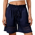 thumbnail image 6 of SBYOJLPB Shorts Pants Women's Stretch High Waisted Shorts with Drawstring Lace Bohemian Wide Leg Casual Shorts, 6 of 8