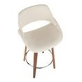 thumbnail image 6 of LumiSource Walnut Wood, Cream Fabric, Chrome Fabrico Counter Stool - Set of 2, 6 of 11