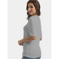 thumbnail image 2 of Women's Short Sleeve V-Neck T-Shirt - Soft Lightweight Knit Pullover Top, Solid Color, Basic Casual Tee, 2 of 5
