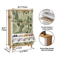 thumbnail image 2 of Shoe Storage Cabinet with 3 Flip Drawers for Entryway Seamless pattern white flowers fern leaves Botanical Shoe Rack Storage Organizer, 2 of 8