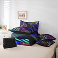 thumbnail image 4 of Abstract Wavy Line Bedding Set Rainbow Gradient Spiral Bed In A Bag With Sheets For Kids Adults,Colorful Geometry Swirls Queen Comforter Set 7 Piece Marble Grain Sheet Set With Comforter, 4 of 5