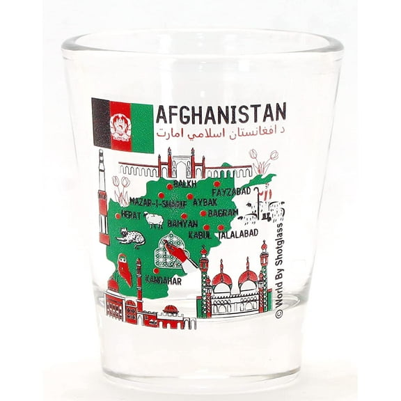 Afghanistan Landmarks and Icons Collage Shot Glass