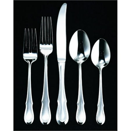 

Ginkgo 079914-26105-0 Celine Platinum 5 Piece Place Setting - 18-10 Stainless Steel - Platinum Accent