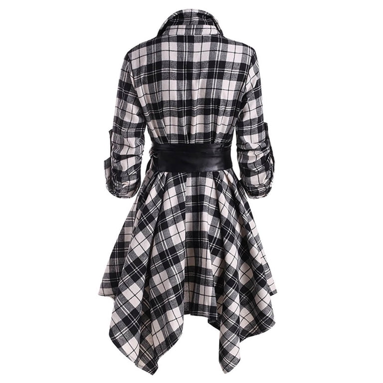 navy blue dress for baby girl Maje Randra Plaid Asymmetric-Hem Dress