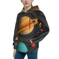 thumbnail image 2 of KLL Unisex Kids Boys Girls Hooded Pocket Pullover Hoodies-Solar System Paper Art, 2 of 5