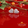 thumbnail image 5 of King of Bling's 10K Real Yellow Gold Real Diamond 0.25CT Men's/Women's Stud Micro Heart Earring, 5 of 12