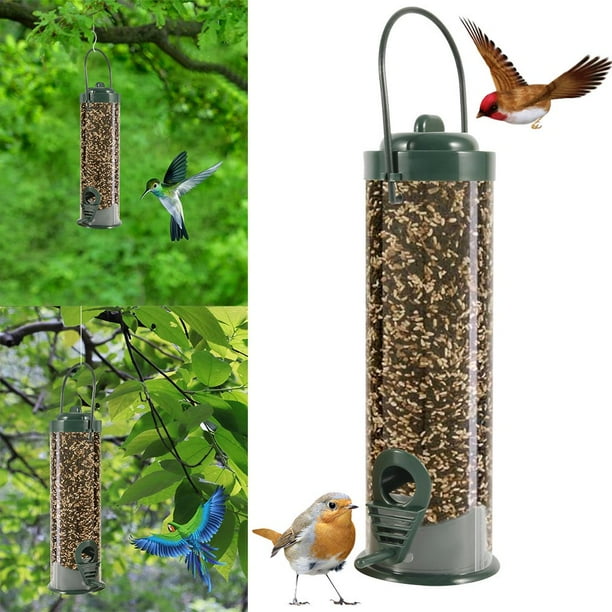 AMERTEER Hanging Wild Bird Feeder Bird Feeders Stations with Two ...