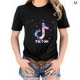 thumbnail image 1 of pitrice T-shirt pour Femme Imprimé, Haut Décontracté à Col Rond, Blouse à Manches Courtes, Noir, M, 1 of 4