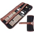 thumbnail image 1 of Professional drawing and sketching set with graphite pencils, charcoals, erasable pencils, cutter and canvas case, 1 of 4