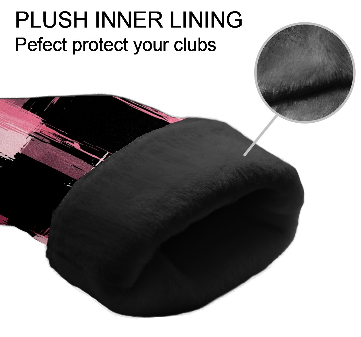 Golf Club Covers PU Leather Waterproof Head Covers for Fairway Woods Hybrids Gradient Grid