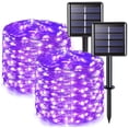 thumbnail image 1 of Luces solares para Halloween JMEXSUSS, 100 LED, moradas, 33 pies, paquete de 2, 1 of 9