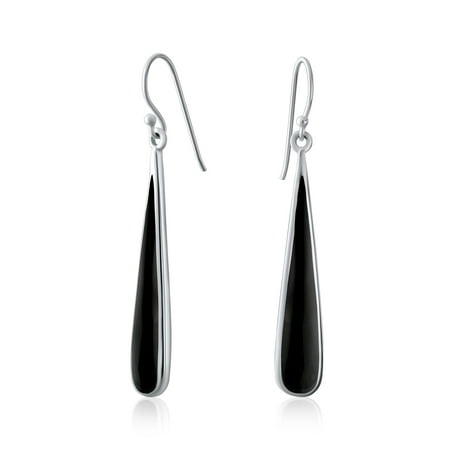Bling Jewelry Womens Western Simplistic Dangle Gemstone Teardrop Earrings Silver