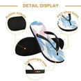 thumbnail image 3 of Unisex Comfort Flip Flops Summer Thong Sandals Non Slip Soles Flip Flop for Beach, Pool, and Daily Wear Pink and Blue Line Drawings M, 3 of 8