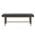 thumbnail image 6 of Shoe Bench Entryway, End of Bed Bench, Bench for Bedroom End of Bed, Modern Faux Leather Bench for Living Room, Entryway Bench Seat, Padded Bench with Solid Metal Shelf Gold, Grey, 6 of 9