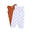 thumbnail image 4 of Binpure Baby Sleeveless Sun Print Round Neck Button Romper with Pocket, 4 of 8