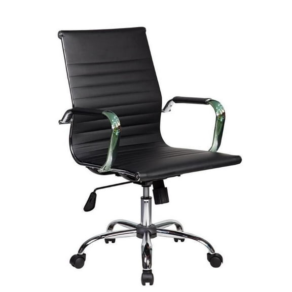 Scranton & Co Modern Task Chrome Chair in Black