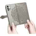 thumbnail image 3 of for Samsung Galaxy A32 4G (Not 5G) Wallet Case,Mandala Embossing PU Leather Girls Case with Credit Card Holder & Hand Strap Flip Folio Closure Cover for Samsung Galaxy A32 4G MTL Gray, 3 of 14