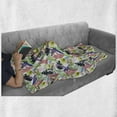 thumbnail image 6 of Funny Sloth Soft Flannel Fleece Throw Blanket, Repetitive Monstera and Tropical Leaves with Lazy Animal Hanging on Branches, Cozy Plush for Indoor and Outdoor Use, 50" x 70", Multicolor, by Ambesonne, 6 of 6