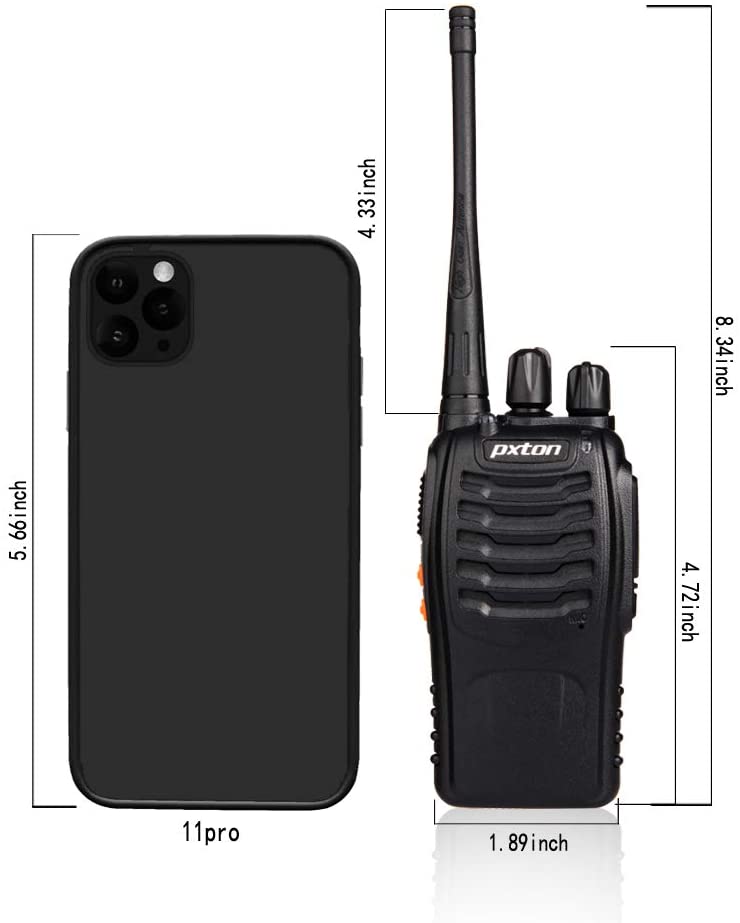pxton Walkie Talkies for Adults Two Way Radios Long Range with Headphones,16 Channel Handheld Way Radio Rechargeable with Flashlight Li-ion Battery - 3