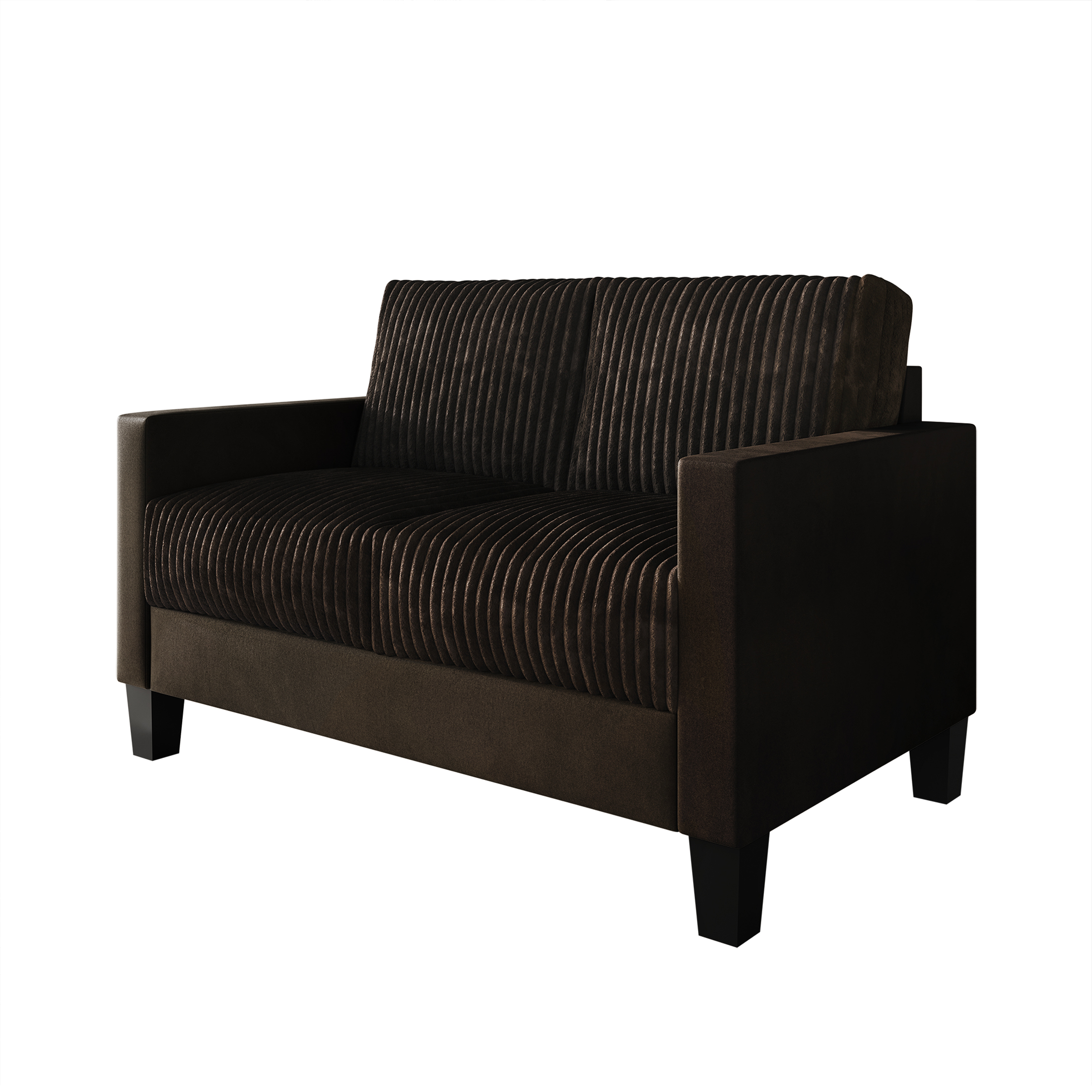 Castle Place Contemporary Corduroy Velvet Loveseat, Brown