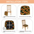 thumbnail image 4 of Black Sunflower Seat Covers for Dining Room Chairs Set Of 4,Stretch Printed Washable Chair Seat Cover with Elastic Ties and Button,Removable Waterproof Couch Cushion Covers, 4 of 6