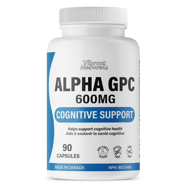 Vibrant Naturals Alpha GPC 99% Choline Brain Health Supplement