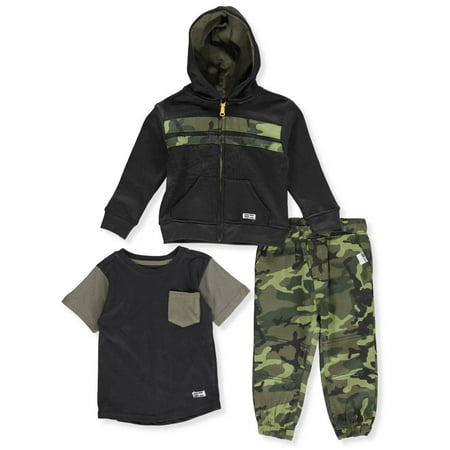 Beverly Hills Polo Club Boys 4-12 Hoodie Sweatshirt, T-Shirt, & Twill Jogger Pants, 3-Piece Outfit