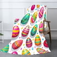 thumbnail image 2 of Amarainy Colorful Easter Eggs Flannel Throw Blanket For Winter Gift Home Sofa Bed Decoration 50x60 inch, 2 of 5