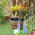 thumbnail image 2 of Outsunny Fontaine de Jardin Extérieure en Baril avec Pompe Électrique, Carbonisée, 2 of 10