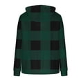 thumbnail image 4 of Maplenight Oversized Hoodies for Women Fleece Plaid Long Sleeve Sweatshirt Baggy Drawstring Pullover Winter Warm Sweaters with Pocket, 4 of 5