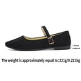 thumbnail image 5 of Hinvhai Pointed Toe Flats Suede Ballet Flat Shoes for Women Comfortable with Adjustable Strap Dressy Casual Flats for Work office Black 9(42), 5 of 9