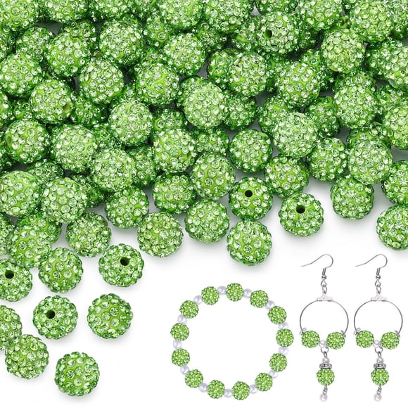 Perlas TINKRSTUFF - Diamantes de imitación (150 unidades, 10 mm), color verde claro