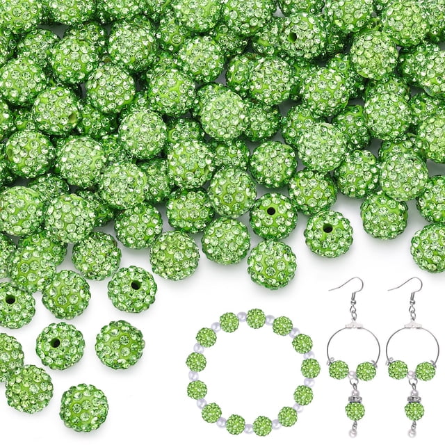Perlas TINKRSTUFF - Diamantes de imitación (150 unidades, 10 mm), color verde claro