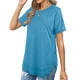 thumbnail image 4 of Blusa de manga corta con cuello redondo, Top de corte informal para mujer, elegante, transpirable, a la moda, para verano, 4 of 6
