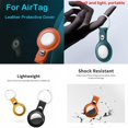 thumbnail image 4 of Case for Airtag, Leather Protective Airtags Case Cover Skin Anti Scratch with Keyring Hook, Key Pet Wallet Bluetooth Finder Locator (Black), 4 of 7