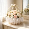 thumbnail image 6 of KojanyuFaux Rattan Flower Basket with Handle, Multi Functional Storage Fruit Basket for Weddings Parties Celebrations, 6 of 6