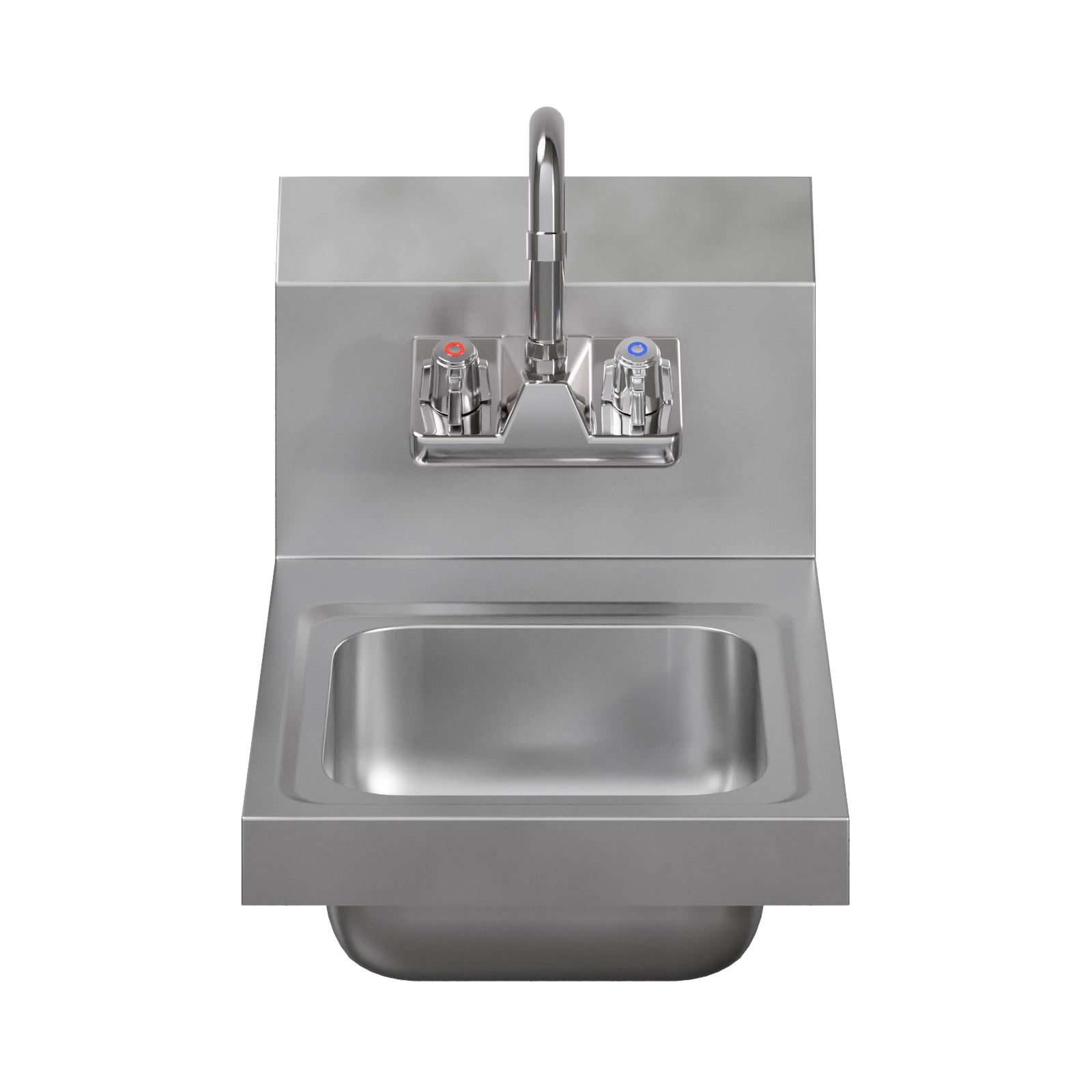 12 in. x 16 in. Stainless Steel Hand Sink | Commercial Wall Mount Hand Basin with Gooseneck Faucet, Strainer, Back Splash | NSF Certified | Perfect for Restaurants, Bars, Stores, Kitchen and More