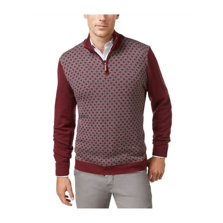 Mens Quarter Zip Striped Sweater - Tasso Elba Mens Patterned Quarter Zip Knit Sweater