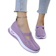 thumbnail image 2 of Domzle Women's Woven Orthopedic Walking Shoes with Soft Arch Support Mesh Comfort Non-Slip on Walking Sneakers Light Purple, 2 of 8