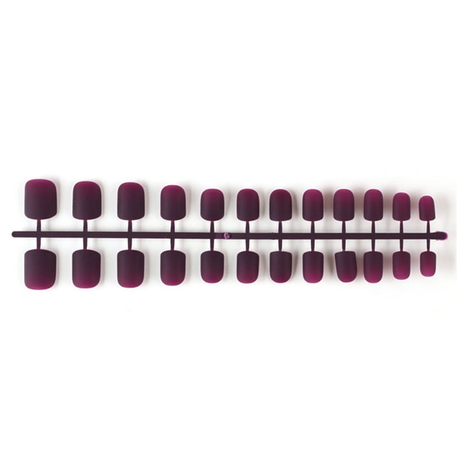 Uñas postizas Soidarity 24 piezas Shortie Square Head Estilo francés 17 uva morada