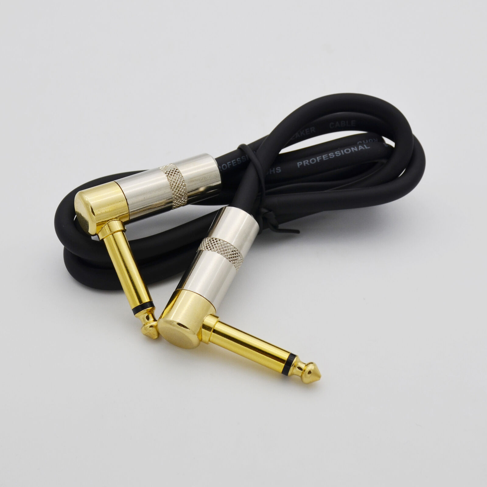 2,Speaker Cable 1/4 - 16 Gauge with Gold Right Angle Mono Plug for guitar amp