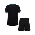 thumbnail image 2 of inlzdz Kids Boys Sport Training Outfit Soccer Jersey Sportswear Short-Sleeve T-Shirt with Shorts Set Light Green 7-8, 2 of 7